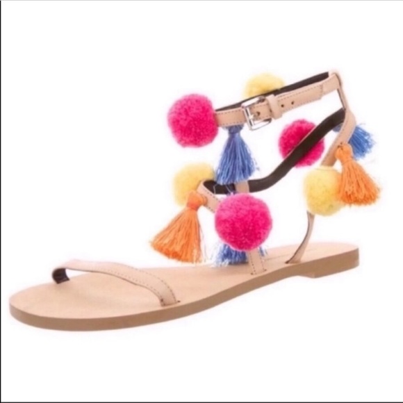 Rebecca Minkoff Shoes - Rebecca Minkoff Sandals Pom Poms Tassels size 9